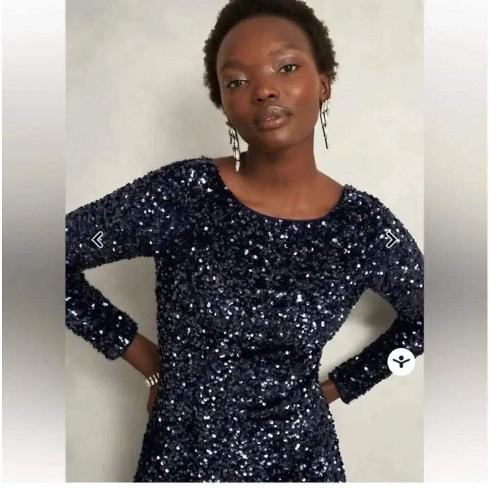 J. Crew Midnight Blue Sequin Top